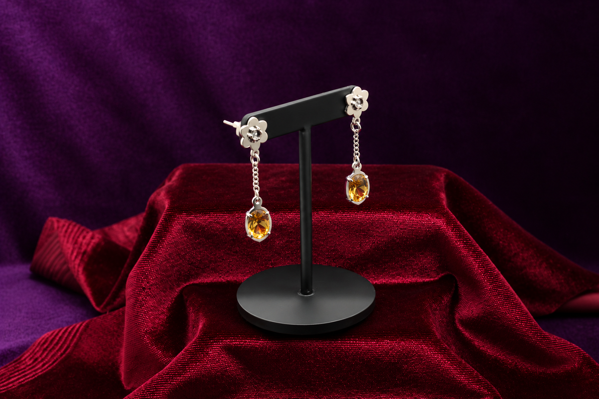 Natural Citrine Sterling Silver Earrings – 3.42 ct | ALGT Certified