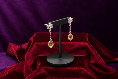 Natural Citrine Sterling Silver Earrings – 3.42 ct | ALGT Certified