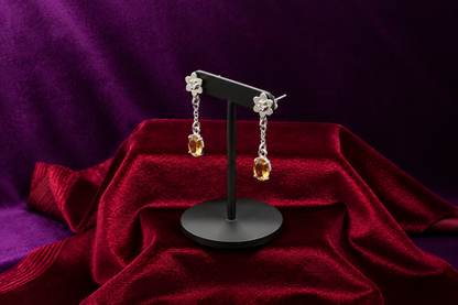 Natural Citrine Sterling Silver Earrings – 3.42 ct | ALGT Certified