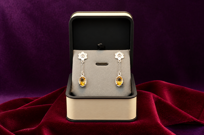 Natural Citrine Sterling Silver Earrings – 3.42 ct | ALGT Certified